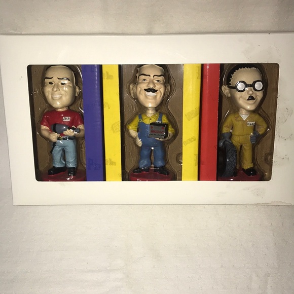 Other - PEPBOYS Bobble Head Set- Many, Moe & Jack Limited Edition 5” tall hand painted